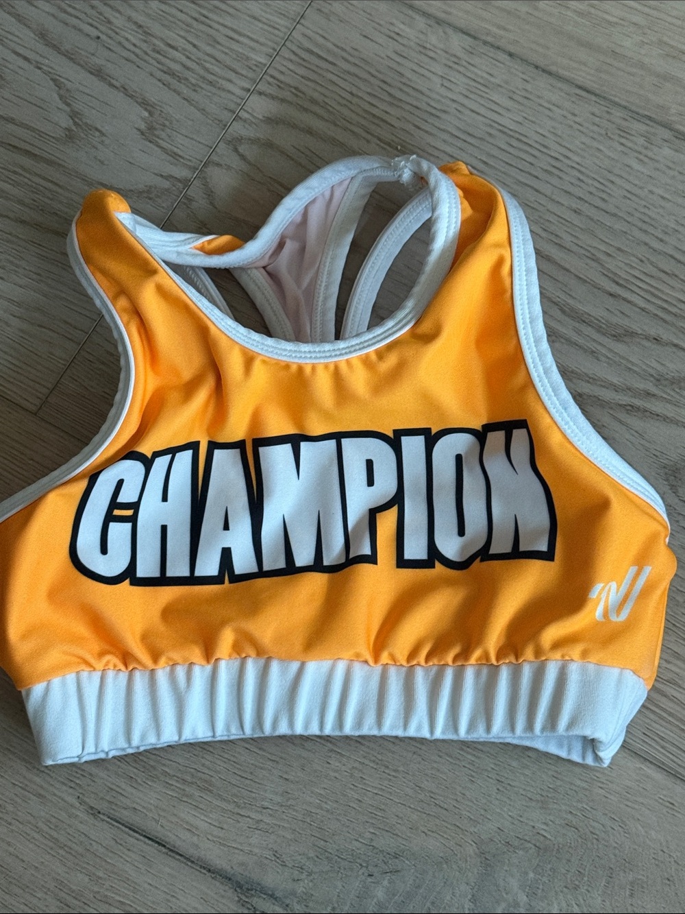 Champion Kids' Yellow and White Racerback Swim Top